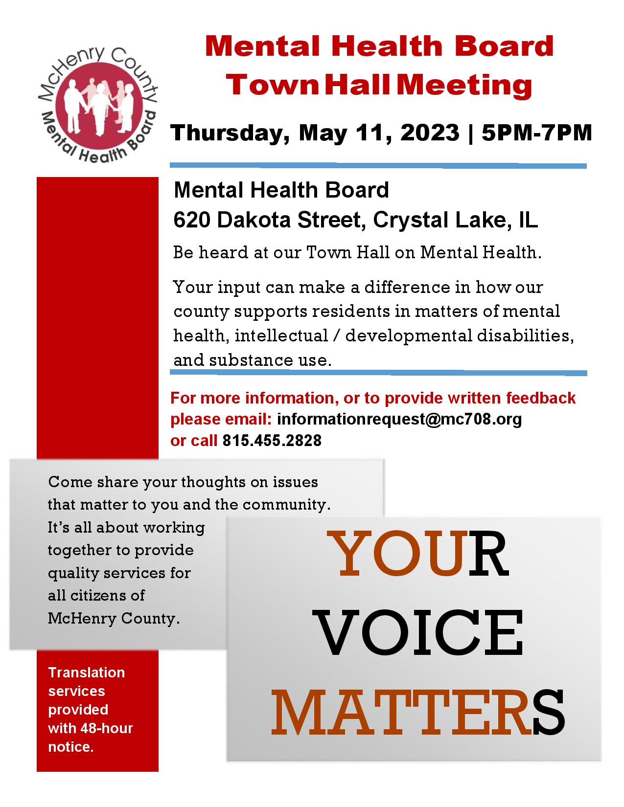 McHenry County Mental Health Board Town Hall